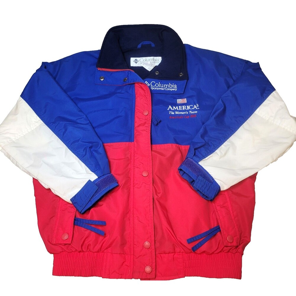 Vintage 1995 America's Cup Columbia Red, White And Blue Jacket Womens Size Small